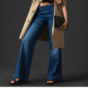 Pilcro the Kit Jeans High-Rise Wide-Leg Utility Trouser Jeans by Pilcro